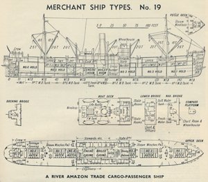 Tipi di navi mercantili. N. 19 - Una nave da carico-passeggeri del commercio del Rio delle Amazzoni da Unbekannt