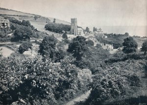 Minehead - Vista del Villaggio e della Chiesa, 1895 da Unbekannt