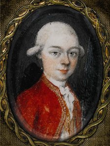 Ritratto in miniatura di Wolfgang Amadeus Mozart 1756-1791, 1777