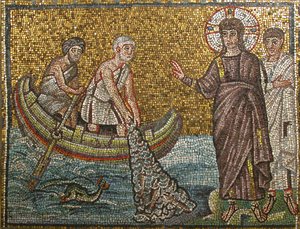 Pesca Miracolosa, Bizantino, inizio XX secolo originale datato inizio VI secolo da Unbekannt