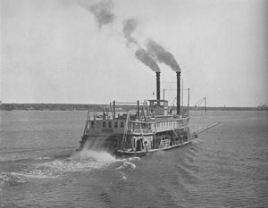Battello a vapore sul fiume Mississippi, c. 1897 da Unbekannt
