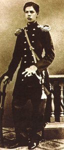 Modest Mussorgsky, compositore russo, da giovane, fine anni 1850 da Unbekannt