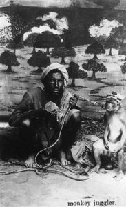 Giocoliere di scimmie, India, XX secolo da Unbekannt