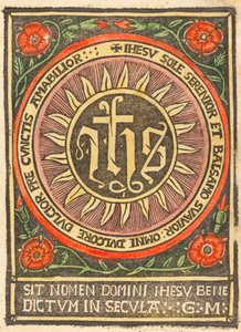 Monogramma JHS in un cerchio fiammeggiante da Unbekannt