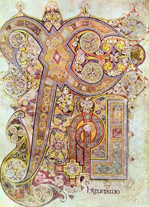 Pagina del monogramma dal Libro di Kells Christi Auteum Generatio, c800 da Unbekannt