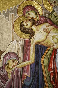 Mosaico della morte di Cristo nella Chiesa del Santo Sepolcro, Gerusalemme, Israele da Unbekannt