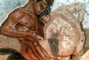 Mosaico di un satiro e una ninfa, Casa del Fauno, Pompei, Italia
