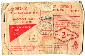 Libretto di razionamento del carburante, 1957