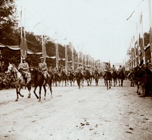 Ufficiali a cavallo, parata della vittoria, Parigi, Francia da Unbekannt