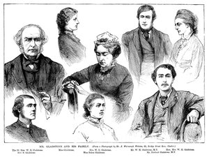 Mr Gladstone e la sua famiglia, XIX secolo da Unbekannt