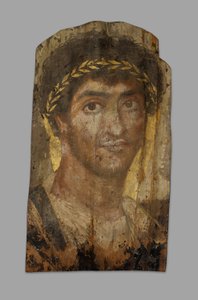 Ritratto di mummia di un uomo con una corona d