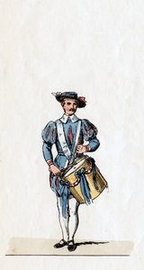 Musicista, costume per il dramma di Shakespeare, Enrico VIII, XIX secolo da Unbekannt