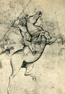 Uomo nudo che cavalca un cavallo, inizio XV secolo, 1943 da Unbekannt