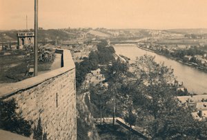 Namur. Tourelle des Guetteurs e confluenza di Sambre e Mosa, c1900 da Unbekannt