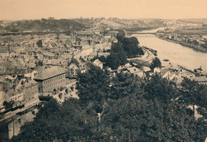 Namur. Vista della città e confluenza di Sambre e Mosa