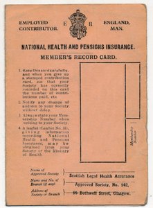 Tessera di Assicurazione Nazionale per la Salute e le Pensioni: Scheda di Registrazione dei Membri, c1930 da Unbekannt