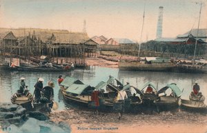 Sampan nativo Singapore, c1910 da Unbekannt