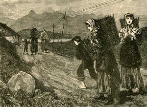 Nativi che vanno a raccogliere torba, 1898 da Unbekannt