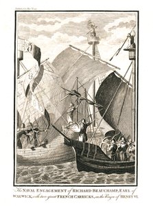 Scontro navale contro due grandi carracche francesi di Richard Beauchamp conte di Warwick nel regno da Unbekannt