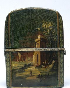 Necessaire con bottiglie di profumo, inizio 1800