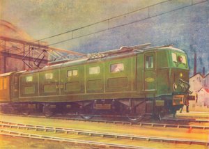Nuova locomotiva elettrica, L.N.E.R., in partenza dalla stazione di Manchester London Road, 1940 da Unbekannt