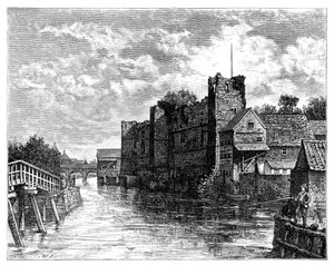 Castello di Newark e il fiume Trent, Newark-on-Trent, Nottinghamshire
