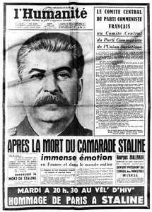 Notizia della morte di Stalin, 7 marzo 1953 da Unbekannt