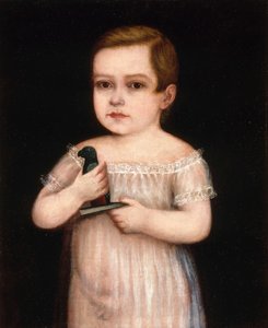 Bambino con pappagallo giocattolo, ca. 1830-1850 da Unbekannt