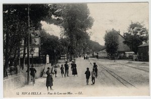 Normandia, Calvados (14), Ouistreham: vista della strada di Luc sur Mer a Riva Bella - Cartolina fine XIX-inizio XX secolo da Unbekannt