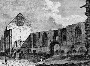 Vista nord-ovest delle rovine del Palazzo di Winchester, Southwark, Londra da Unbekannt