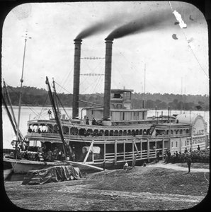 Piroscafo a pale della Northern Line Packet Company, Lake Superior, USA, c. 1870