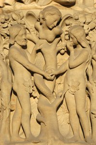 Scultura della cattedrale di Notre Dame de Paris: Adamo ed Eva da Unbekannt