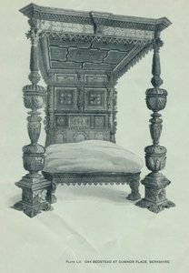 Letto di quercia a Cumnor Place, Berkshire, 1915 da Unbekannt