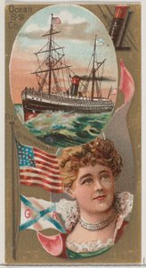 Compagnia di navi a vapore oceaniche, dalla serie Ocean and River Steamers N83 per il marchio Duke, 1887 da Unbekannt