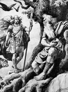 Odino Wotan, dio norreno, XIX secolo da Unbekannt