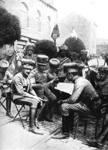 Ufficiali degli Ussari, Chaussée de Louvain, Bruxelles, Prima Guerra Mondiale, 1914