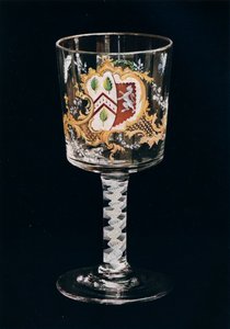 Vecchio calice di vetro inglese
