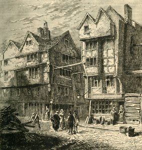Vecchie case precedentemente situate in Butchers Row, circa 1800, 1881