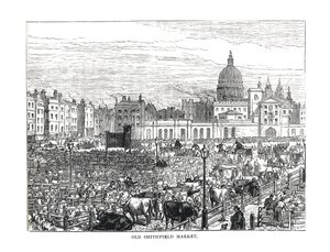 Vecchio mercato di Smithfield, 1878 da Unbekannt