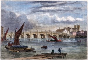 Vecchio ponte di Westminster nel 1754