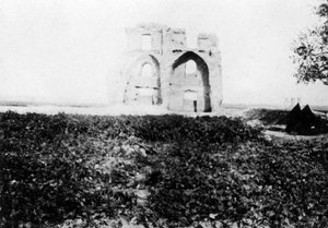 Vecchia rovina sulle rive del fiume Tigri, Mosul, Mesopotamia, 1918