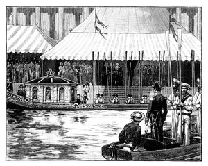 Apertura del London Coal Exchange, Processione Reale, Custom-House Quay, Londra, c. 1888