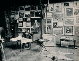 P. Roll nel suo studio, c1897 da Unbekannt