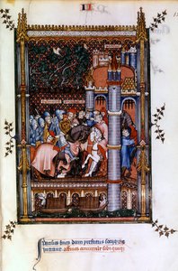 Sacerdoti pagani accolgono Sisinnio alle porte di Parigi, 1317 da Unbekannt