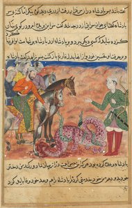 Pagina da Racconti di un pappagallo Tuti-nama: Cinquantaduesima notte: Il re chiede agli uomini pii, c1560 da Unbekannt