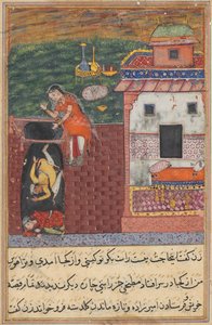 Pagina da Racconti di un pappagallo Tuti-nama: Quarta notte: I due cuochi..., c. 1560
