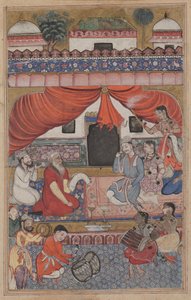 Pagina da Racconti di un pappagallo Tuti-nama: Trentaquattresima notte: Preparativi per il matrimonio, c. 156