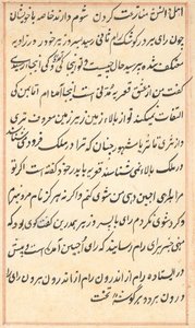 Pagina da Tales of a Parrot Tuti-nama: pagina di testo, c. 1560 da Unbekannt