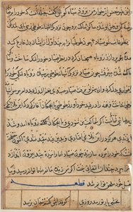 Pagina da Tales of a Parrot Tuti-nama: pagina di testo, c. 1560 da Unbekannt