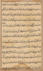 Pagina da Storie di un pappagallo Tuti-nama: pagina di testo, c. 1560 da Unbekannt